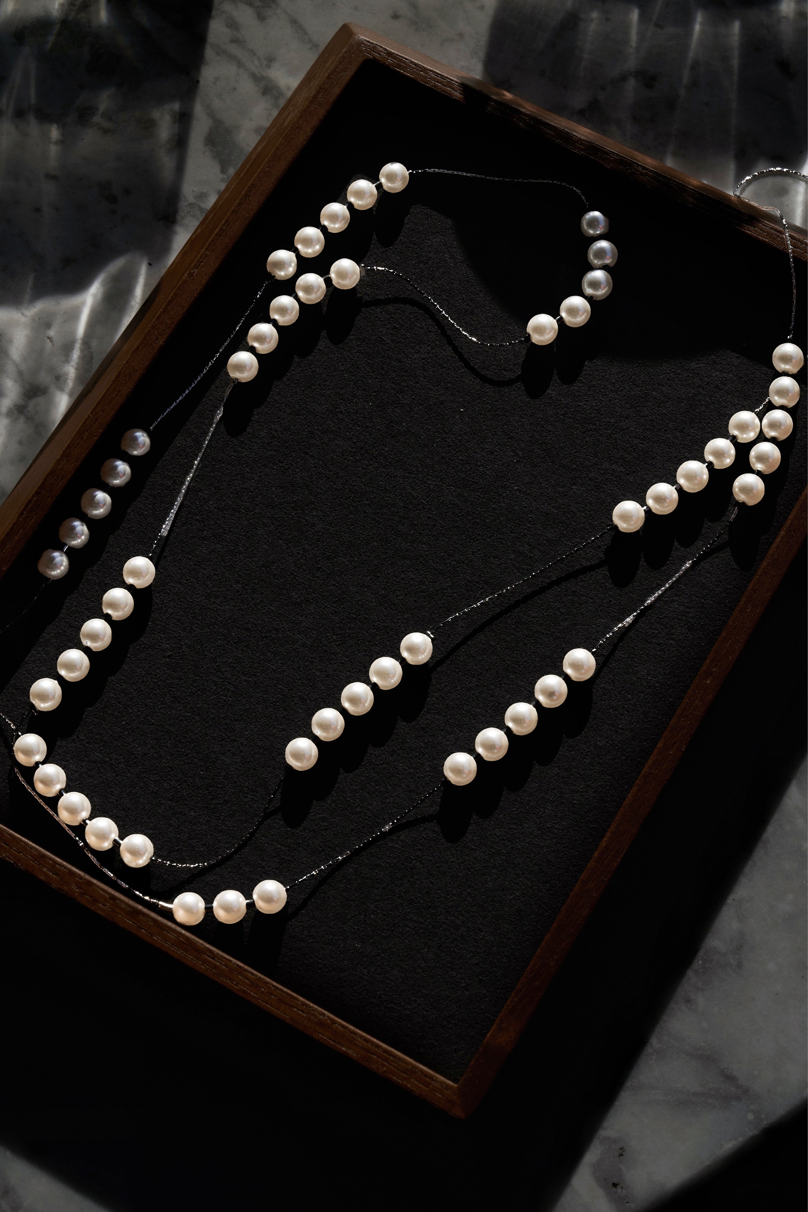 Magnetic Long Imitation Pearl Necklace