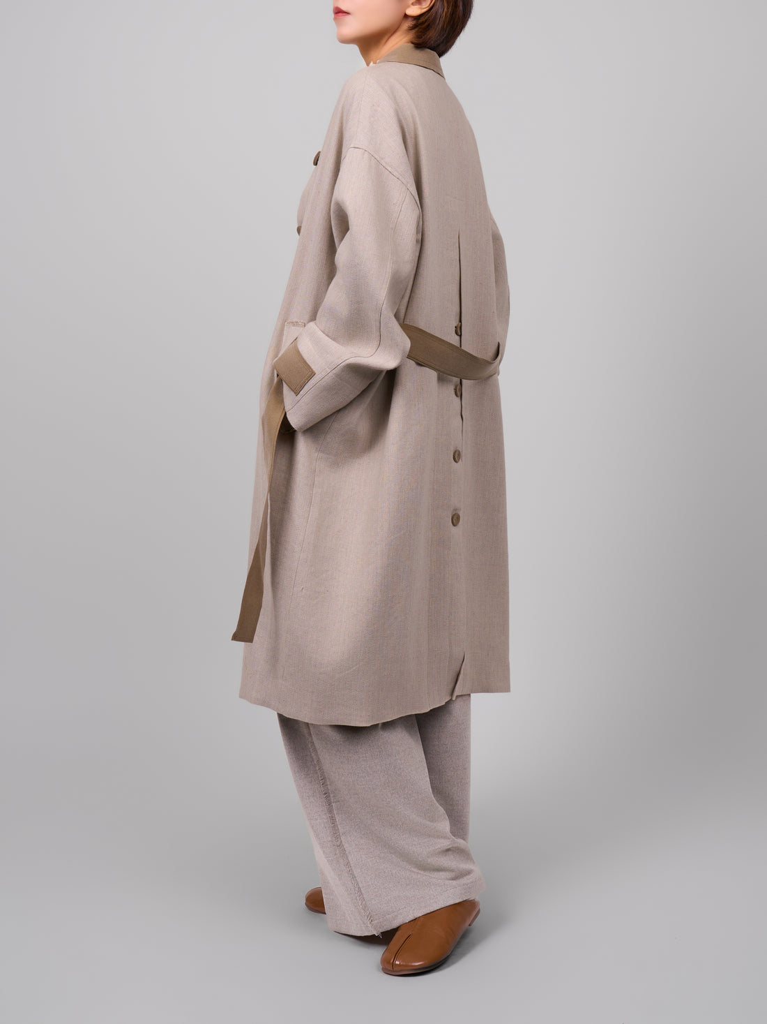 Rain Dew Linen-Wool Coat