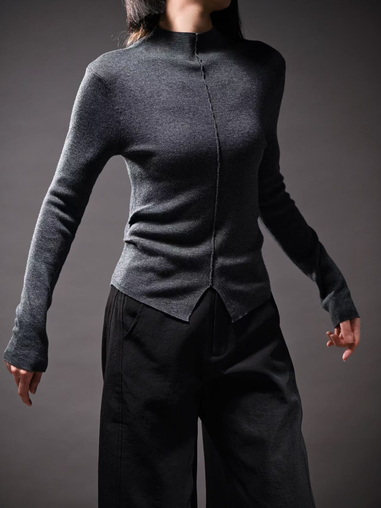 Early Spring Wool Top (Grey)