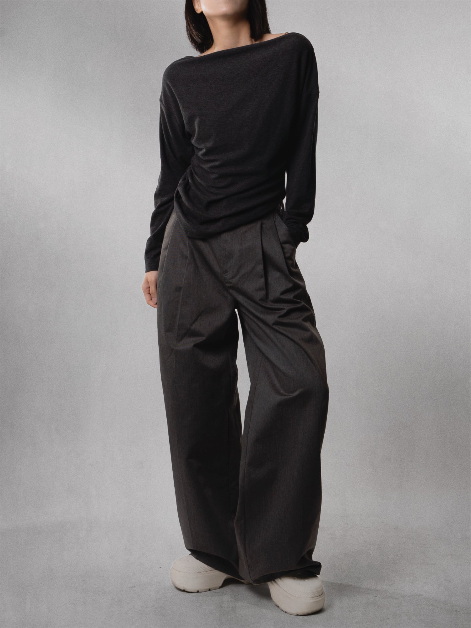 Drape Wide-Leg Trousers