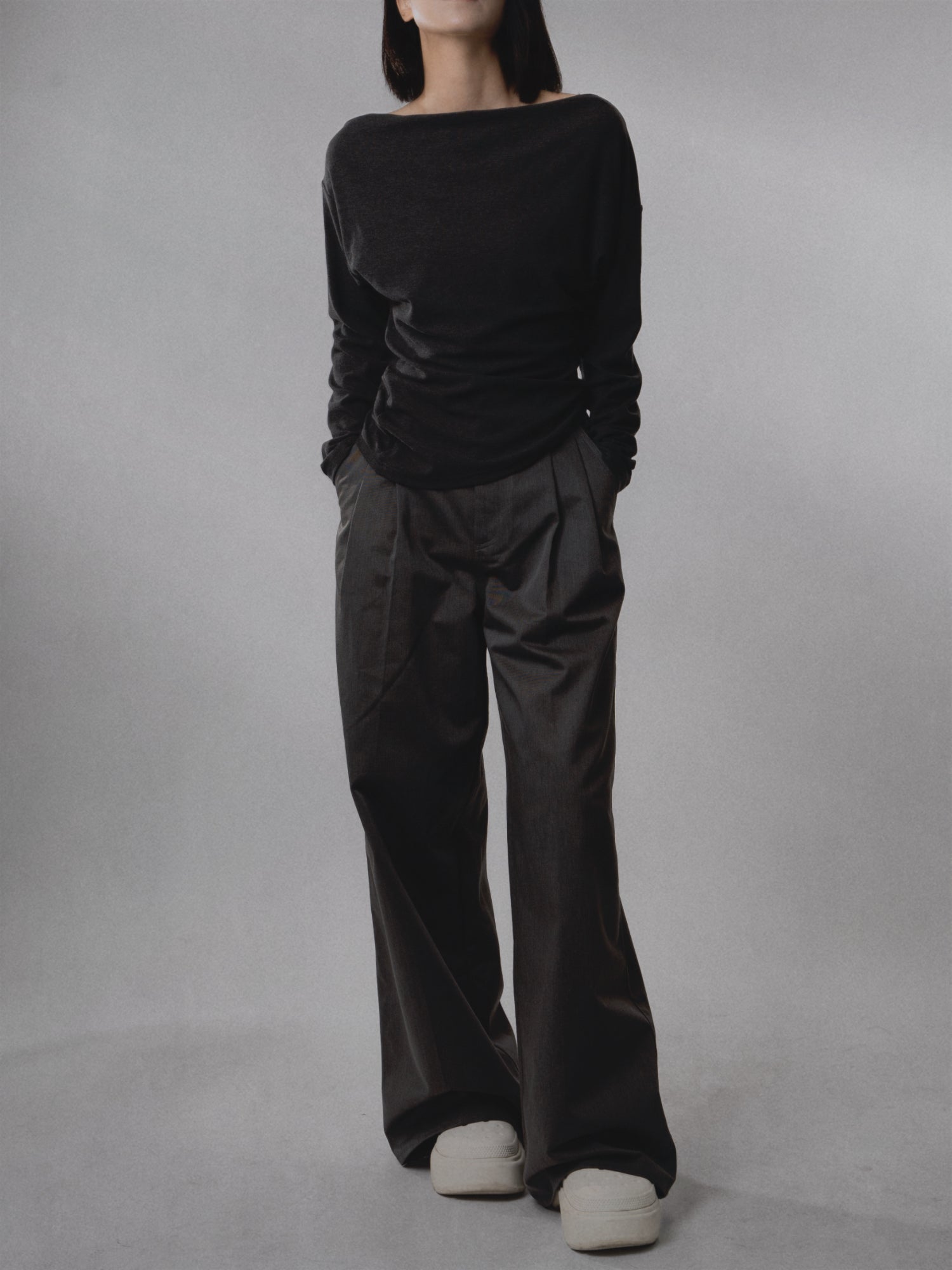 Drape Wide-Leg Trousers