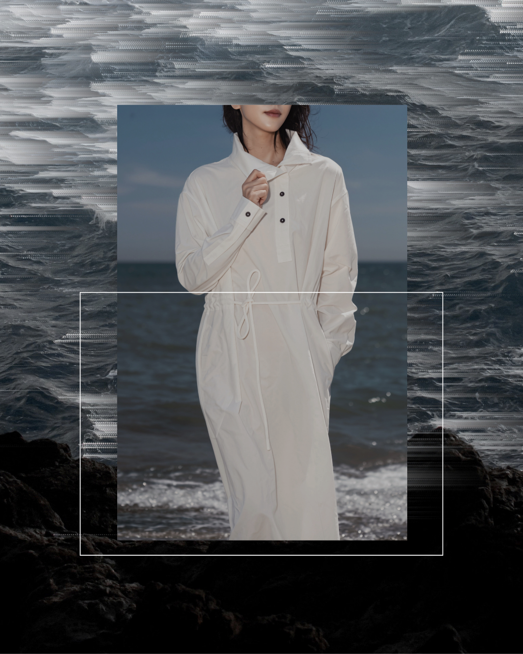 XXLSMILE seasonal minimal summer womenswear in cotton, linen and Tencel, lightweight silhouettes for warm-weather dressing in a minimalist coastal setting.
